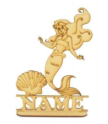Laser Cut Personalised Mermaid Shape on a Stand